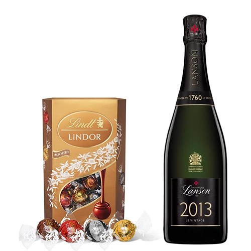 Lanson Le Vintage 2013 Champagne 75cl With Lindt Lindor Assorted Truffles 200g